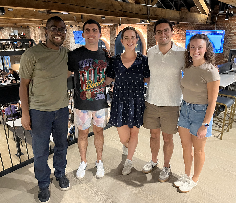 Current residents (left to right): Abiyeh Agbeh, Jacob Pickle, Madeline Bireley, Ryan Nelson, and Jordan Pizzarro