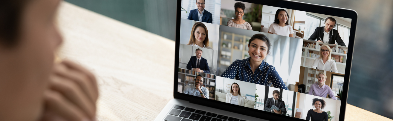 person using their laptop to join a video call