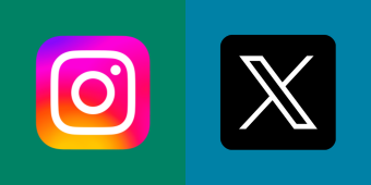 instagram and X logos