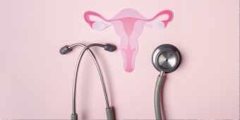 stethoscope on a pink background